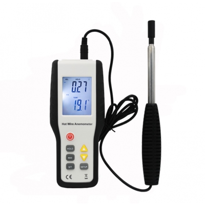 LCD diaplay thermal anemometer with hot wire probe